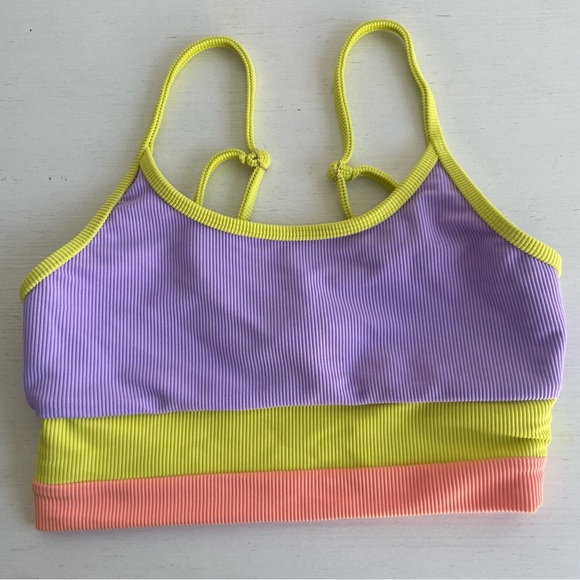 New! Beach Riot Eva purple colorblock bikini top nwot 22687 - Picture 7 of 11